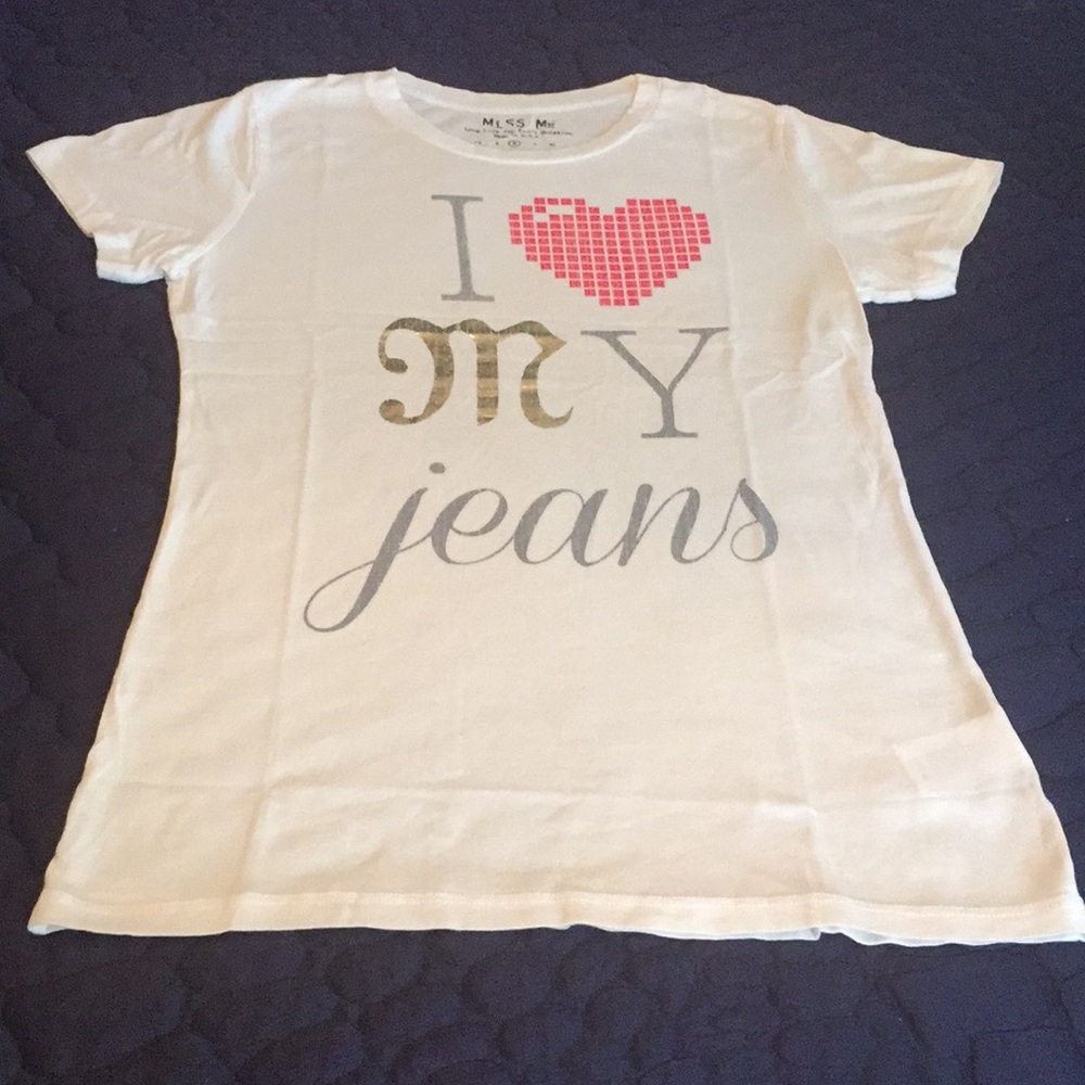 MISS ME   Sz. M. T-Shirt. NWOT. 50/50 Cotton/Modal